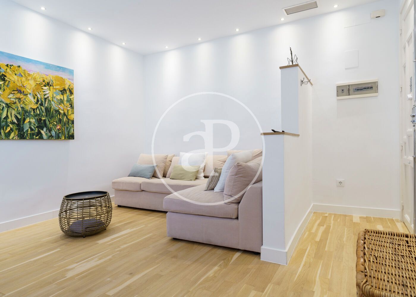 Living room of Flat to rent in  Madrid Capital  with Air Conditioner, Heating and Furnished