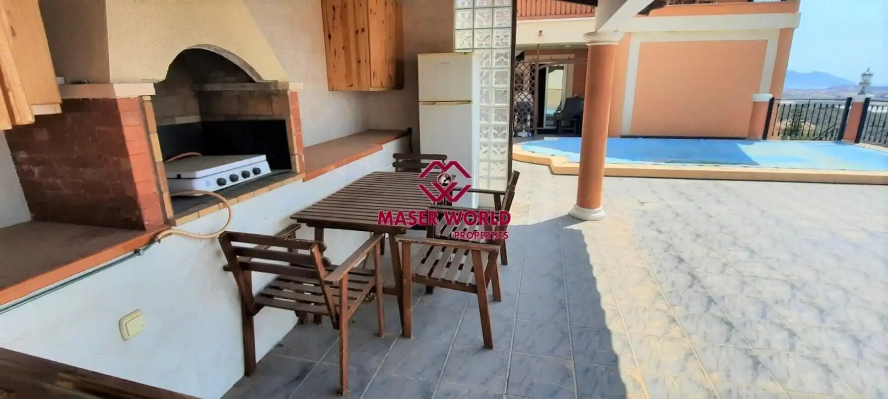 Terrassa de Casa o xalet en venda en Mazarrón amb Jardí privat, Terrassa i Piscina