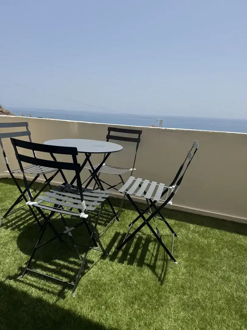 Terrasse von Wohnung zur Miete in Garrucha mit Klimaanlage, Privatgarten und Parkett