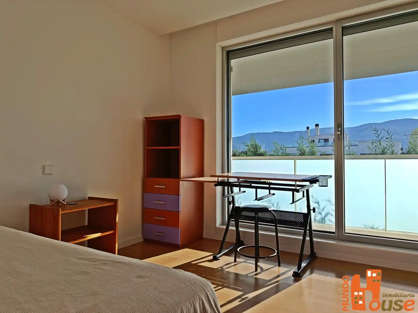 Schlafzimmer von Wohnung zur Miete in Palazuelos de Eresma mit Klimaanlage, Heizung und Terrasse