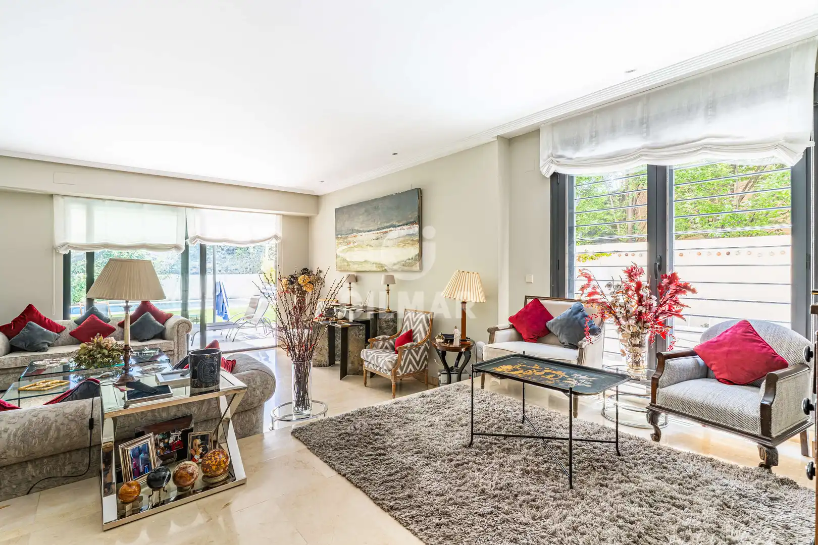 Living room of Detached homes for sale in Madrid  with Heating, Private garden and Swimming Pool