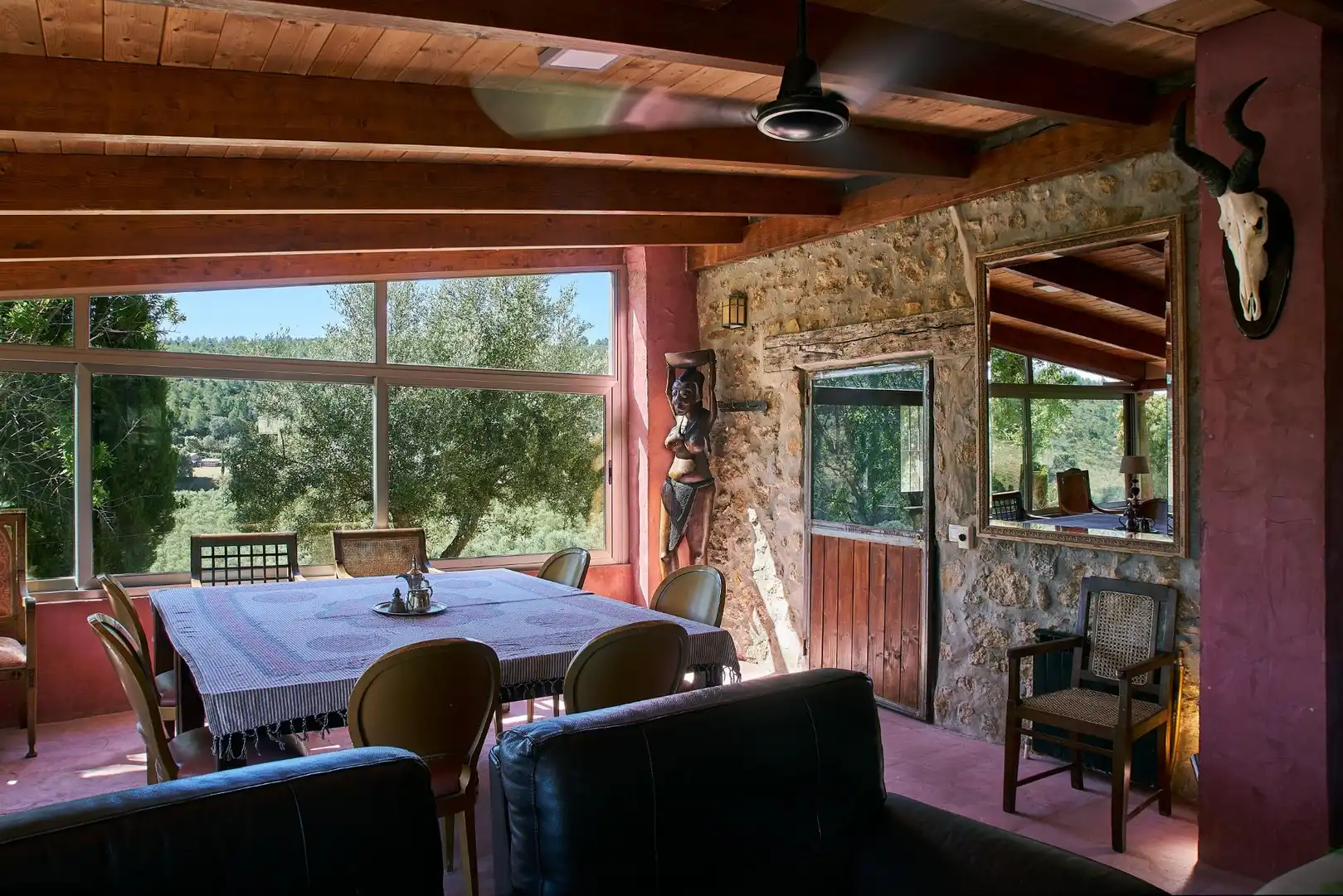 Comedor de Finca rústica en venta en Enguera con Calefacción, Jardín privado y Terraza