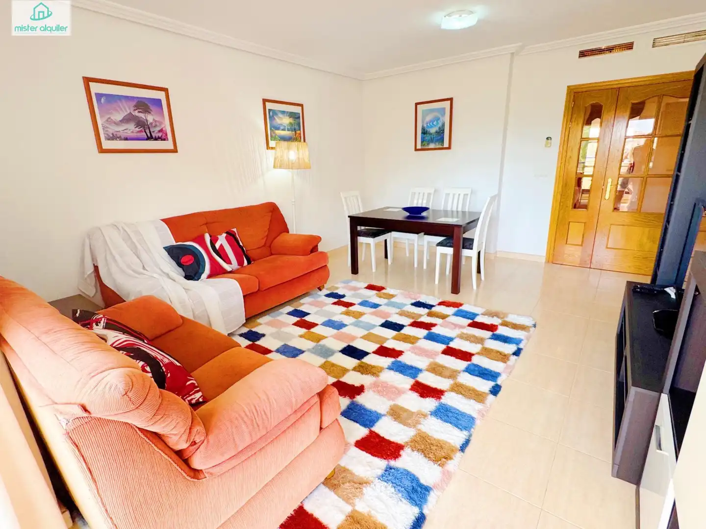 Sala de estar de Apartamento de alquiler en El Campello con Aire acondicionado, Jardín privado y Terraza