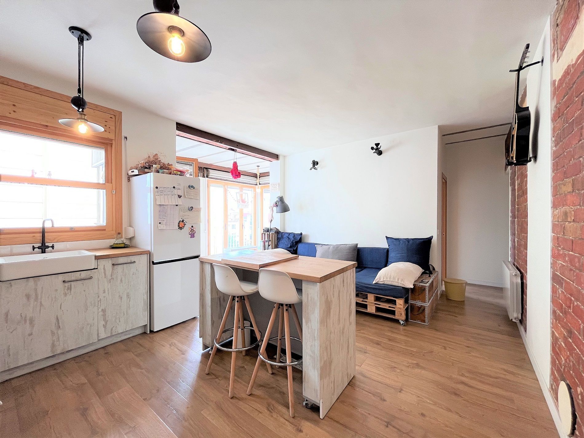 Cocina de Piso de alquiler en  Barcelona Capital con Aire acondicionado, Calefacción y Parquet