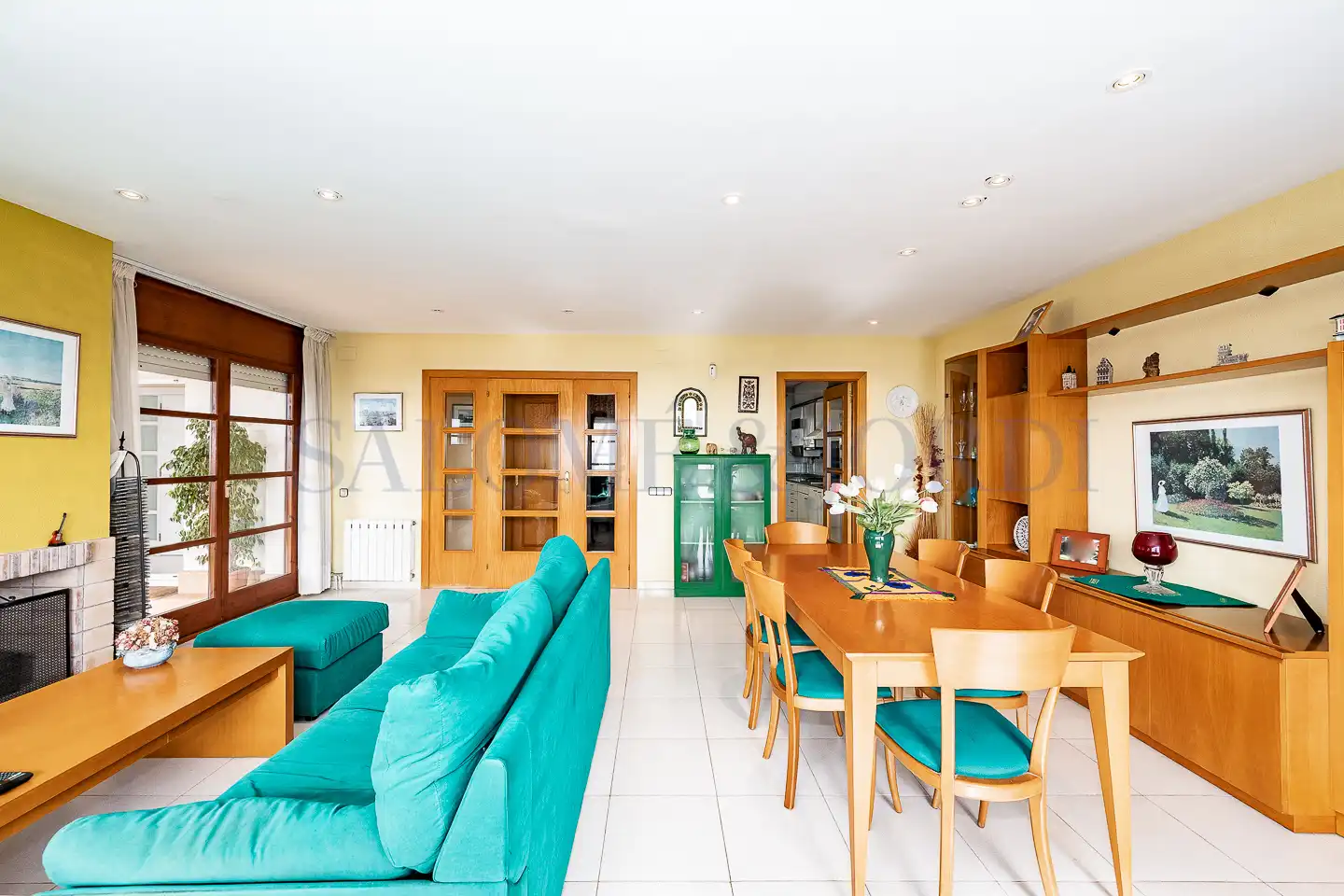 Wohnzimmer von Einfamilien-Reihenhaus zum Verkauf in Sant Andreu de Llavaneres mit Heizung, Privatgarten und Parkett