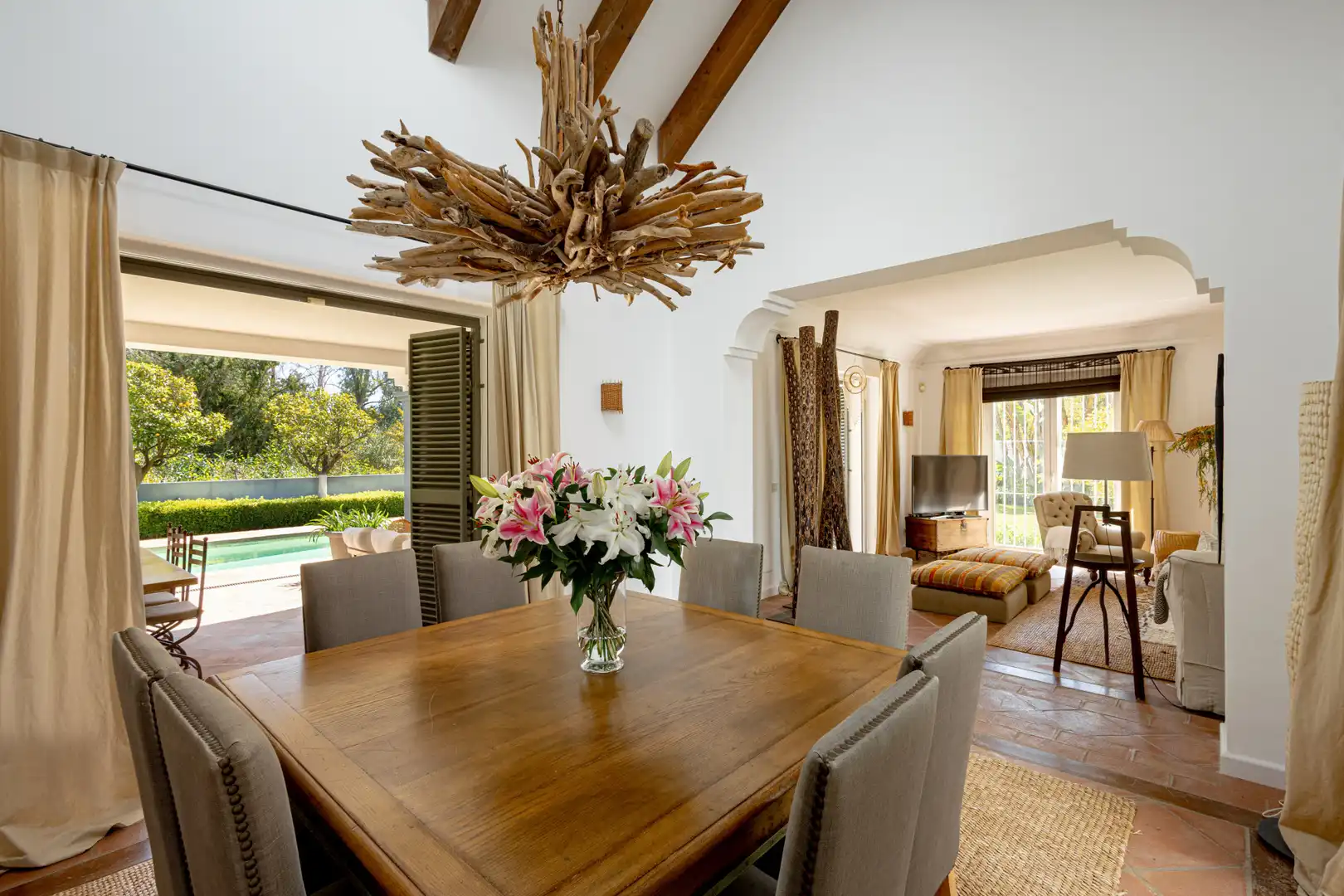 Comedor de Casa o chalet de alquiler en Estepona con Jardín privado, Terraza y Piscina