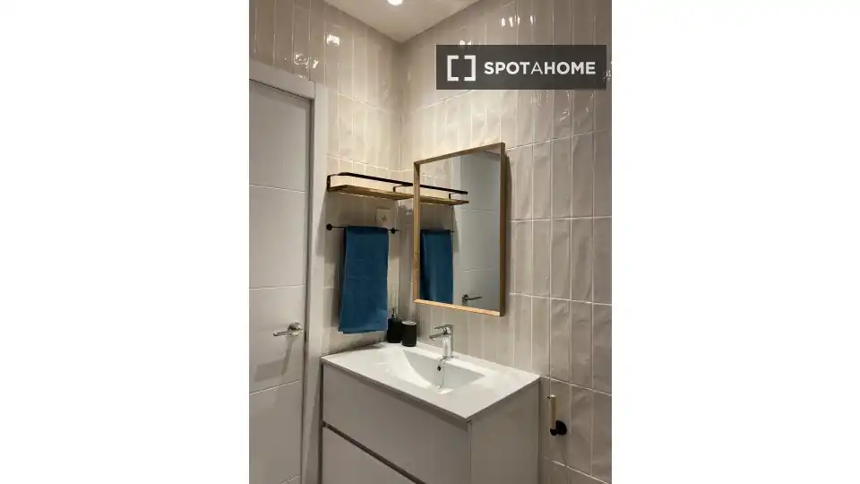 Baño de Estudio para compartir en Madrid con Aire acondicionado, Calefacción y Terraza