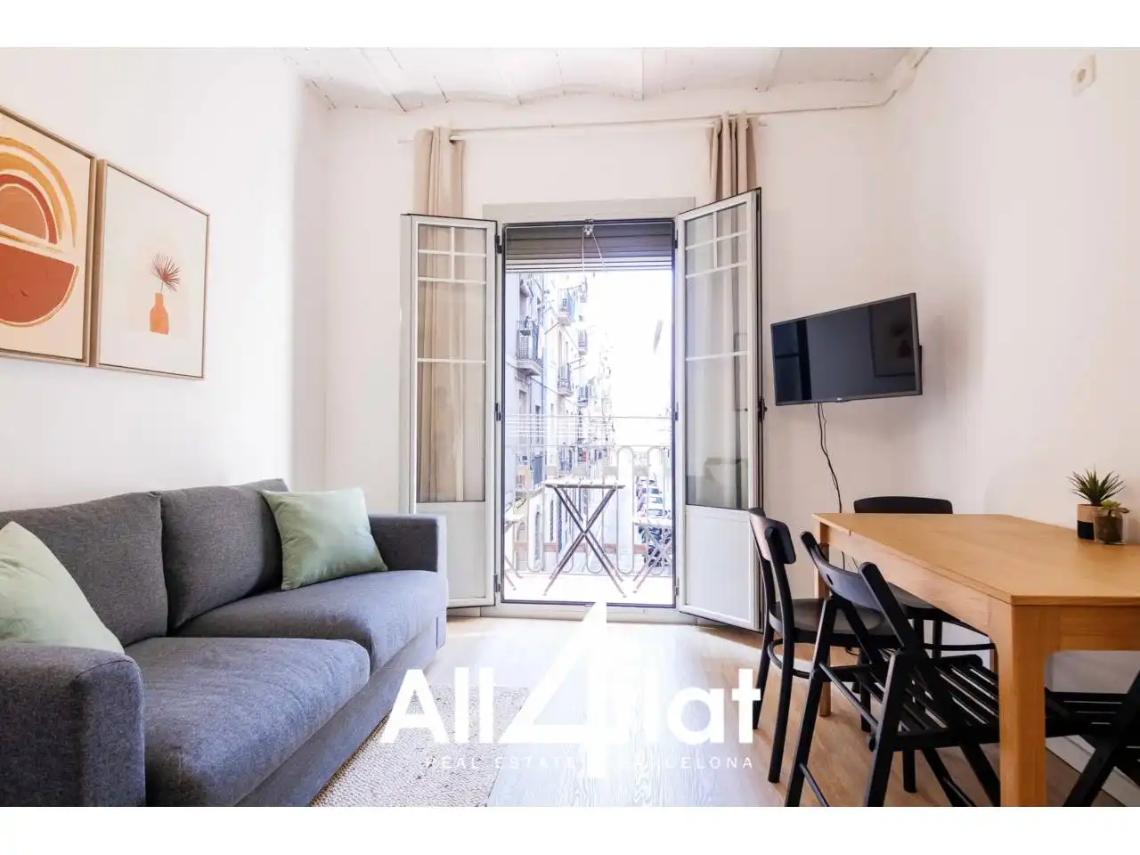 Terraza de Piso de alquiler en Barcelona con Aire acondicionado, Parquet y Amueblado