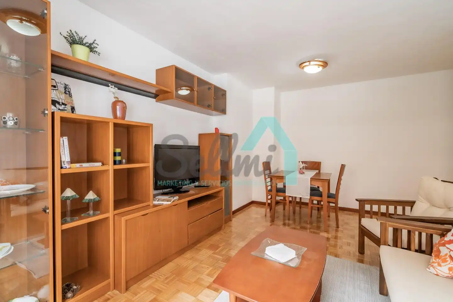 Sala de estar de Piso de alquiler en Oviedo  con Calefacción, Parquet y Terraza