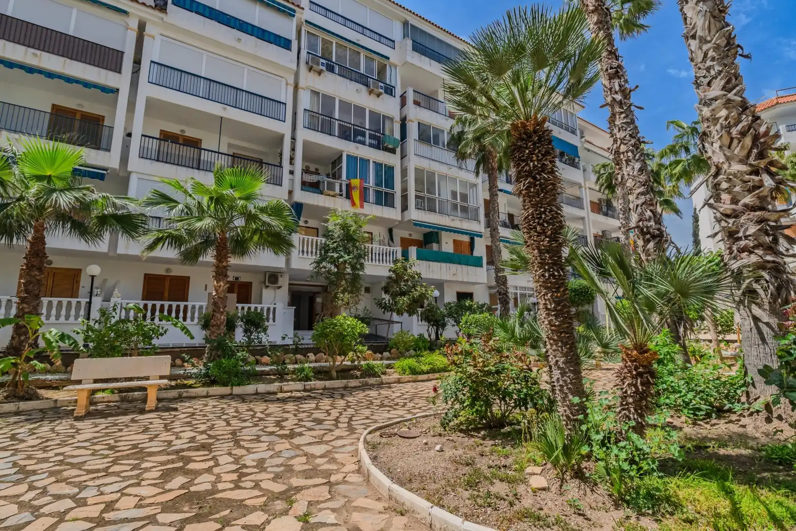 Vista exterior de Apartament en venda en Torrevieja amb Jardí privat, Terrassa i Moblat