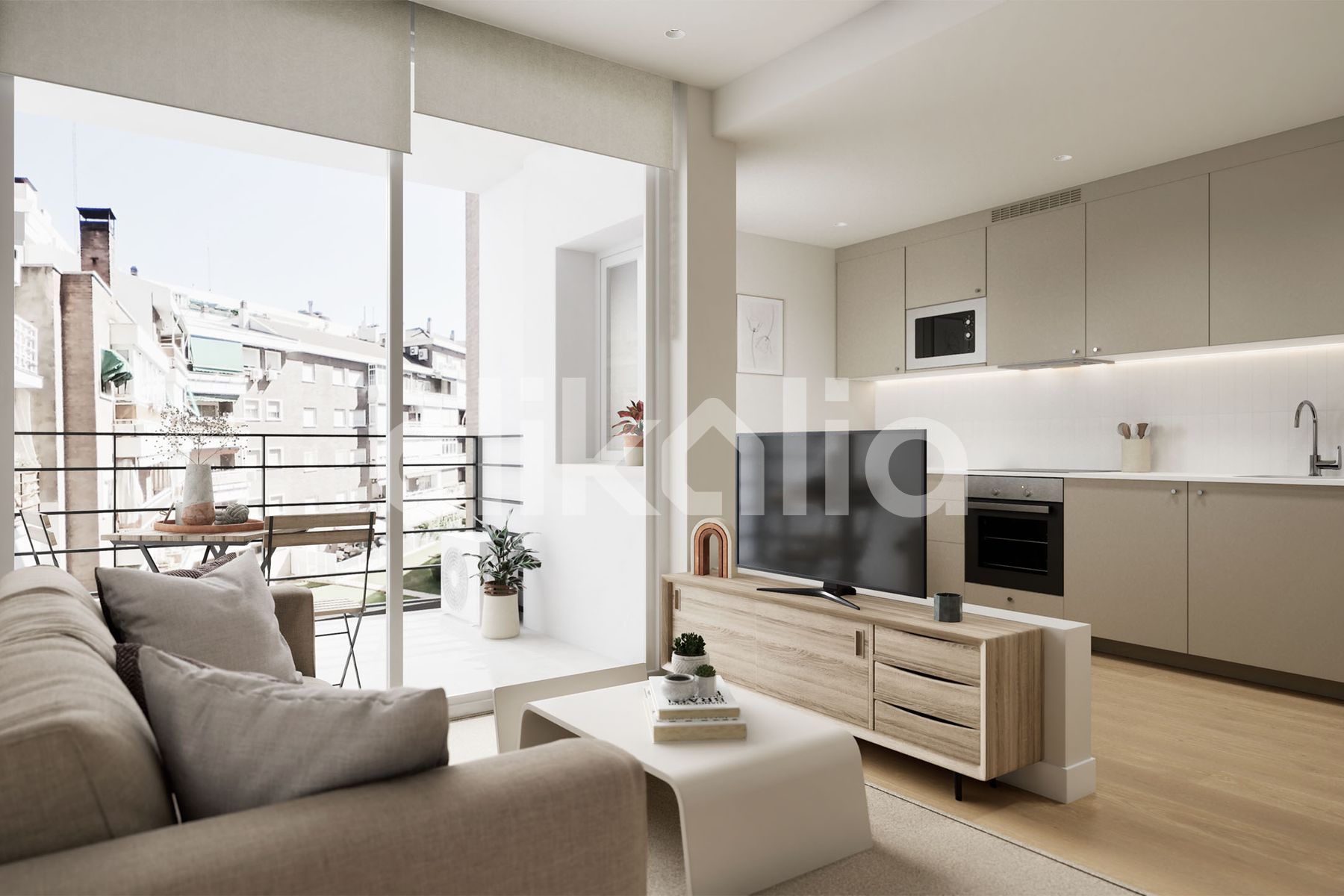 Sala d'estar de Pis en venda en  Madrid Capital amb Aire condicionat, Calefacció i Terrassa