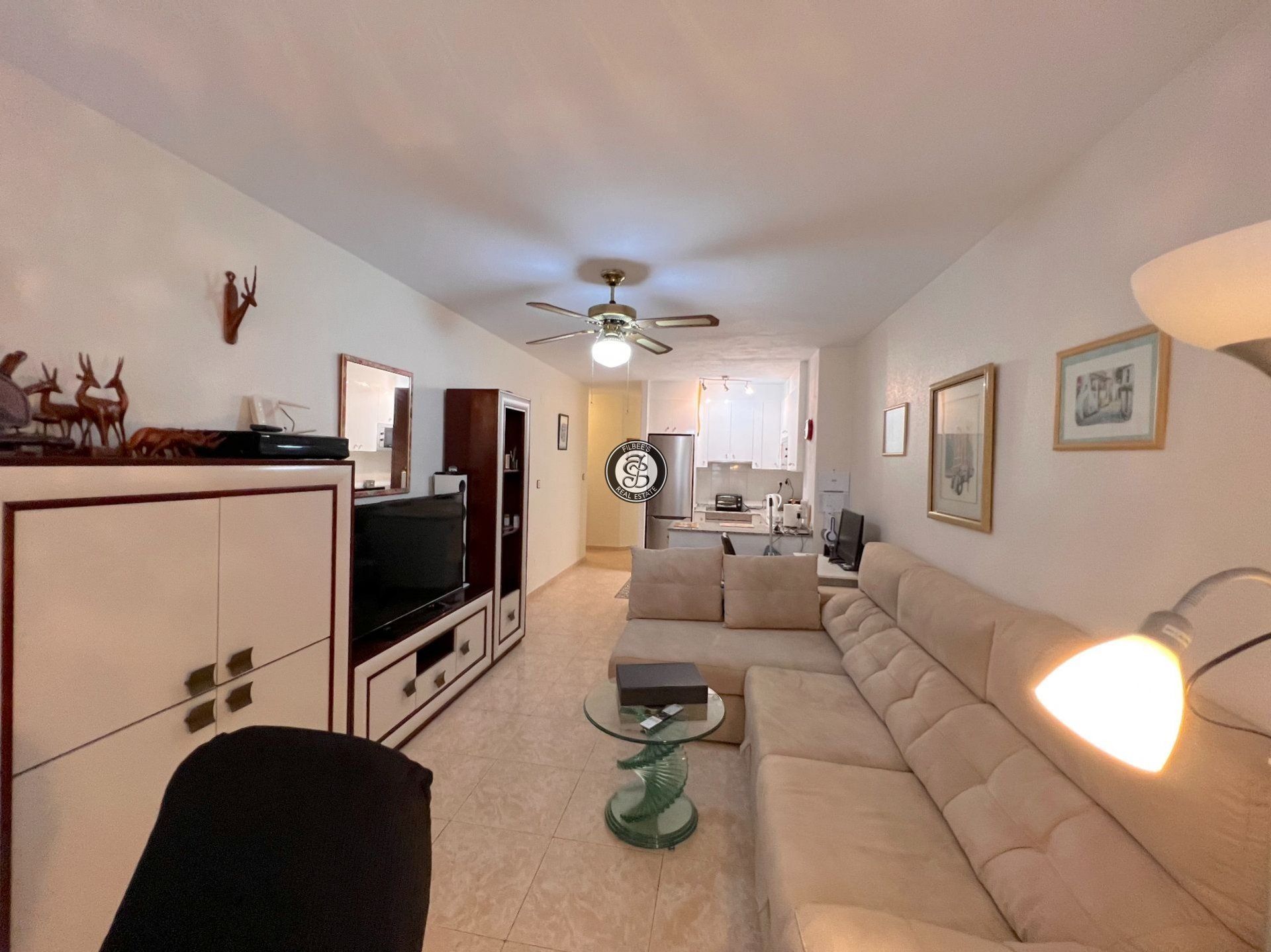 Sala d'estar de Apartament en venda en Mazarrón amb Aire condicionat, Calefacció i Moblat