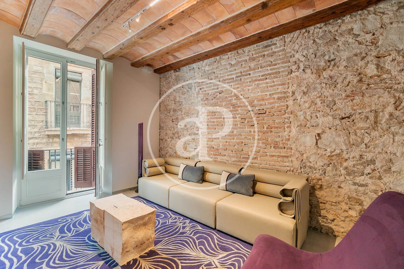 Living room of Flat to rent in  Barcelona Capital  with Air Conditioner, Heating and Private garden