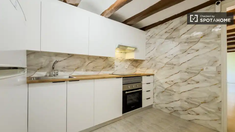 Cocina de Piso de alquiler en Barcelona con Aire acondicionado, Calefacción y Amueblado