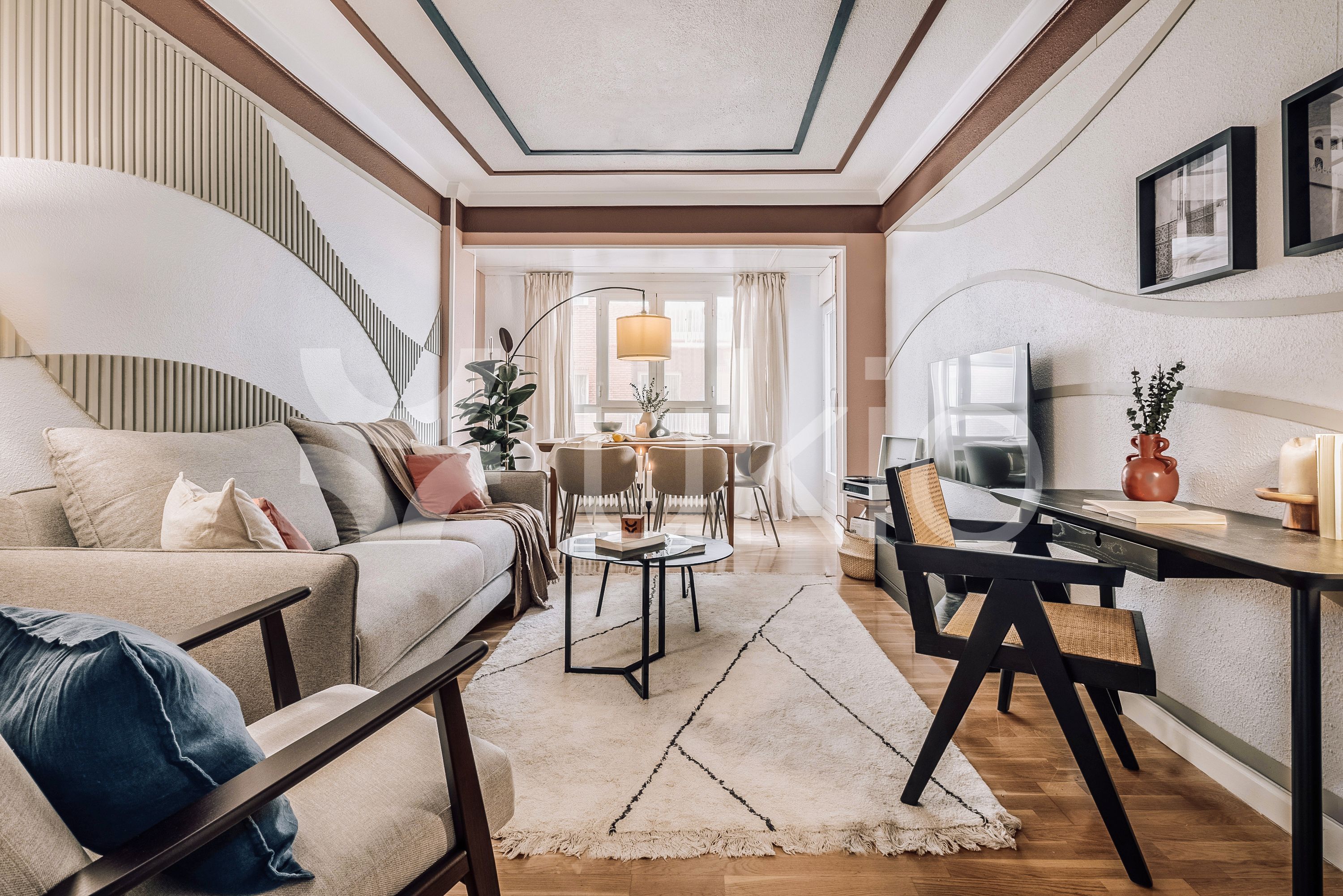 Living room of Apartment to rent in  Madrid Capital  with Air Conditioner, Heating and Terrace