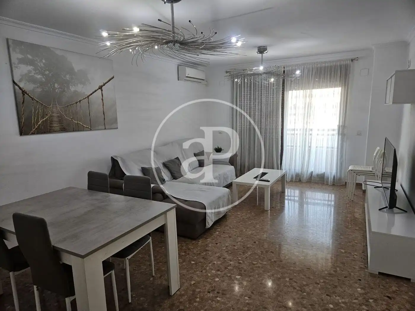 Sala de estar de Piso de alquiler en Sagunto / Sagunt con Amueblado, Balcón y Piscina comunitaria