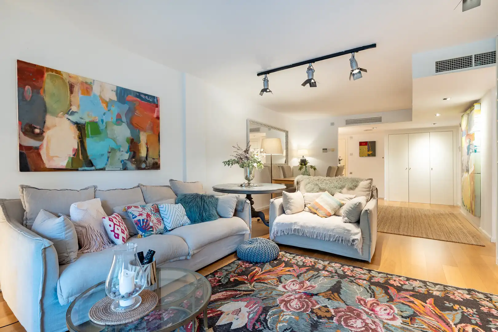 Sala d'estar de Apartament en venda en  Palma de Mallorca amb Aire condicionat, Terrassa i Piscina comunitària