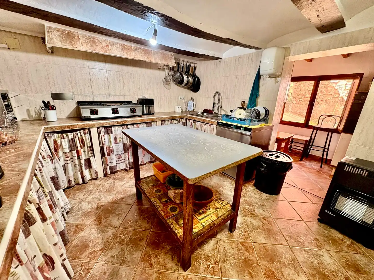 Cocina de Finca rústica en venta en Ibi con Aire acondicionado y Terraza