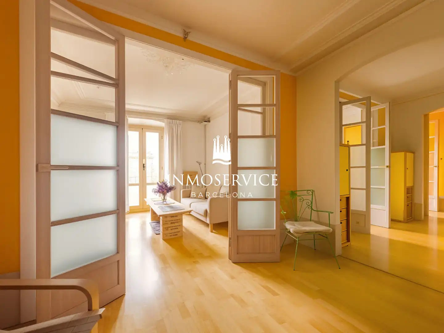 Schlafzimmer von Wohnung zum Verkauf in Barcelona mit Heizung, Parkett und Abstellraum