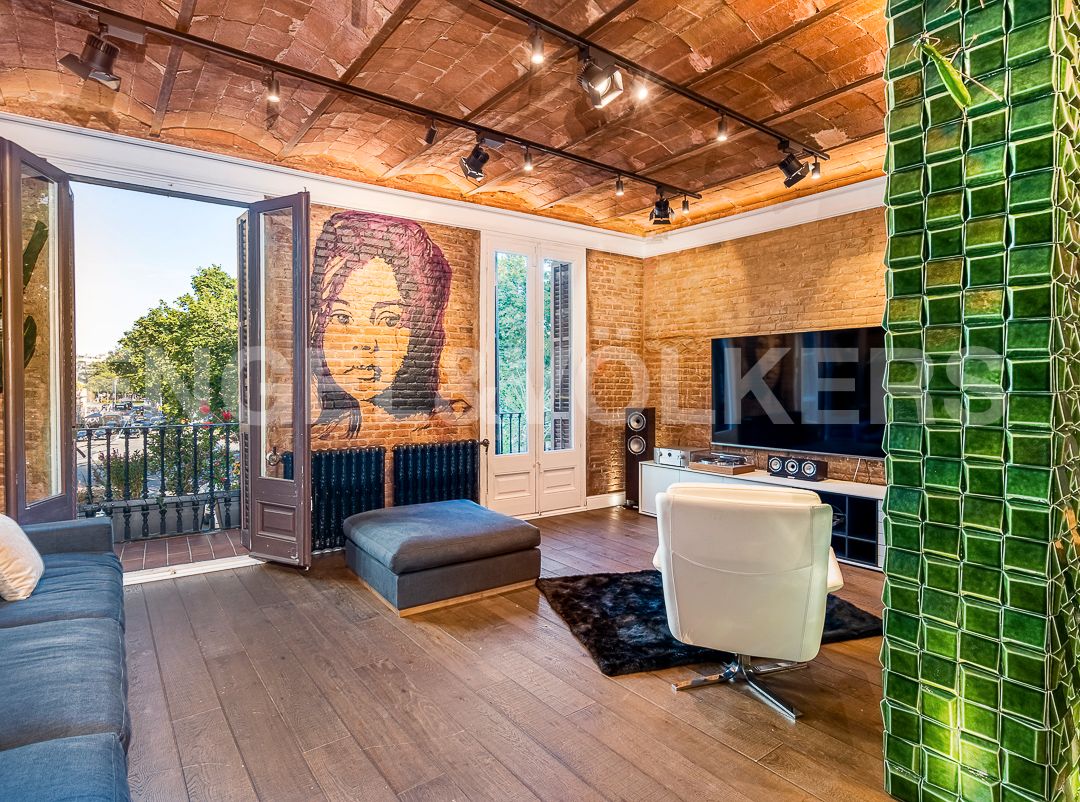 Living room of Apartment to rent in  Barcelona Capital  with Air Conditioner, Heating and Parquet flooring