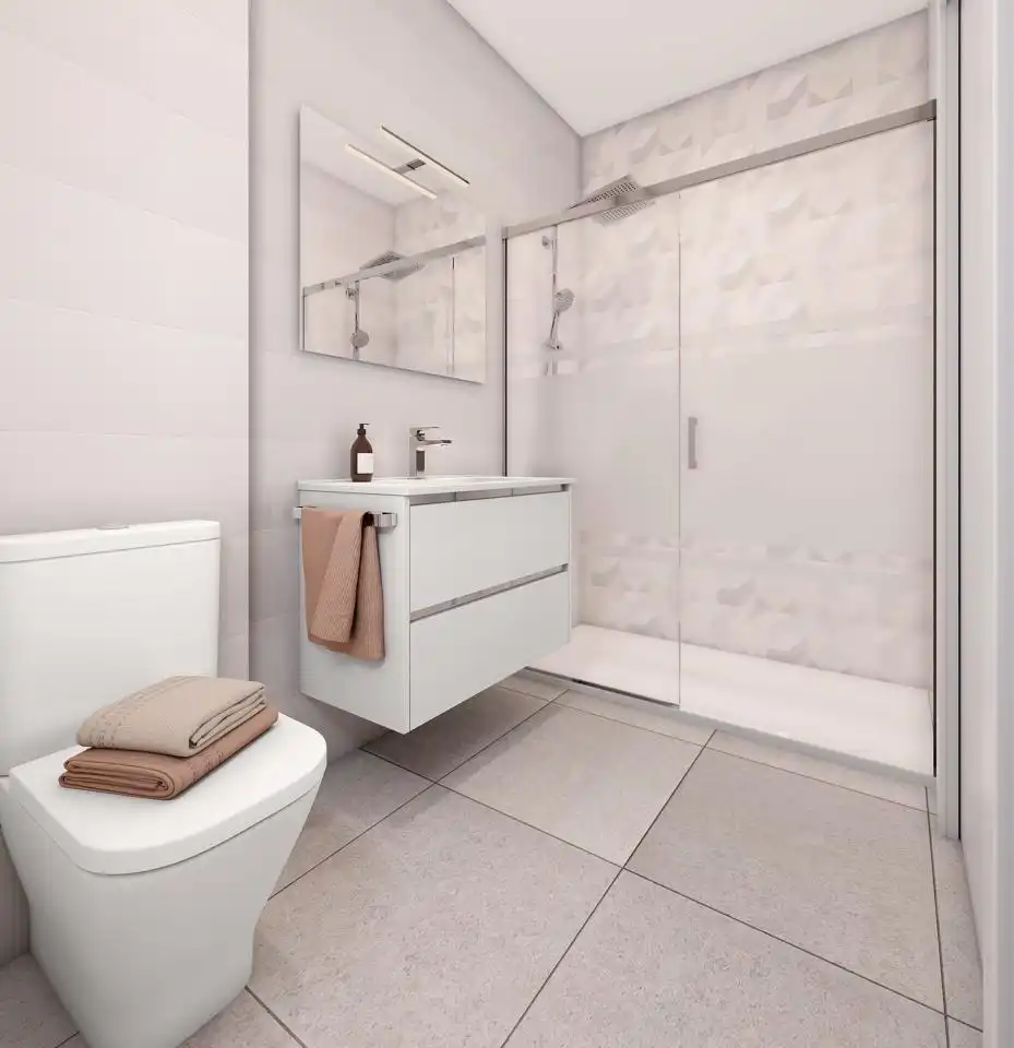 Baño de Apartamento en venta en La Manga del Mar Menor con Jardín privado, Terraza y Piscina
