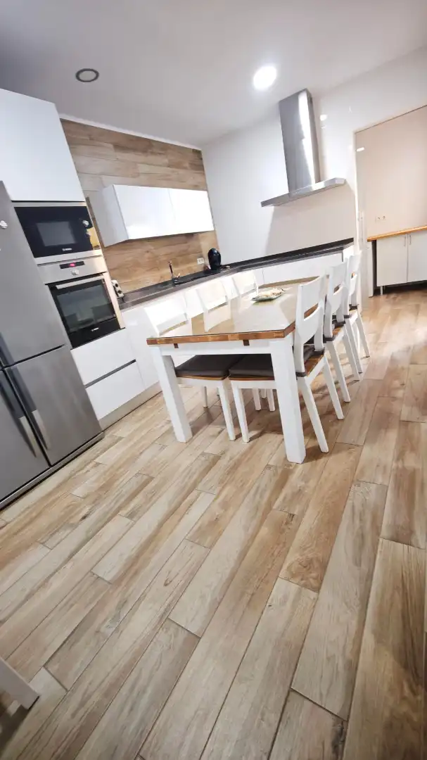 Kitchen of Detached homes for sale in Roquetas de Mar  with Air Conditioner, Furnished and Balcony
