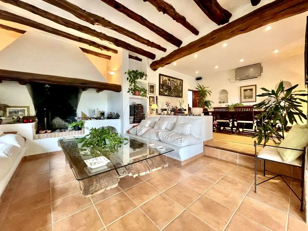 Sala d'estar de Casa o xalet en venda en Sant Joan de Labritja amb Aire condicionat, Jardí privat i Piscina