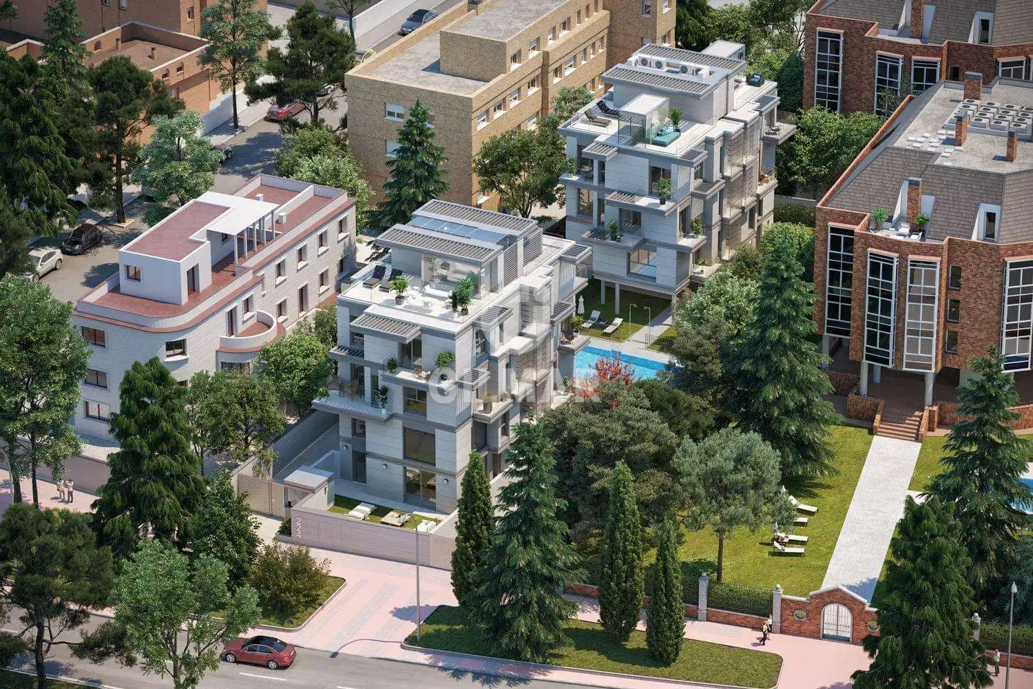 Exterior view of Flat for sale in Madrid  with Heating, Private garden and Storage room