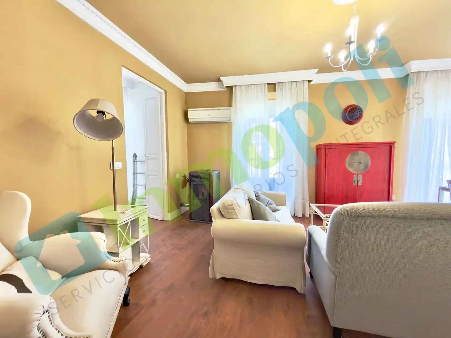 Living room of Flat for rent in Badajoz  with Air Conditioner, Heating and Furnished