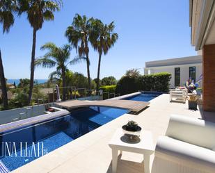 Exterior view of House or chalet for sale in Castelldefels  with Air Conditioner, Heating and Private garden