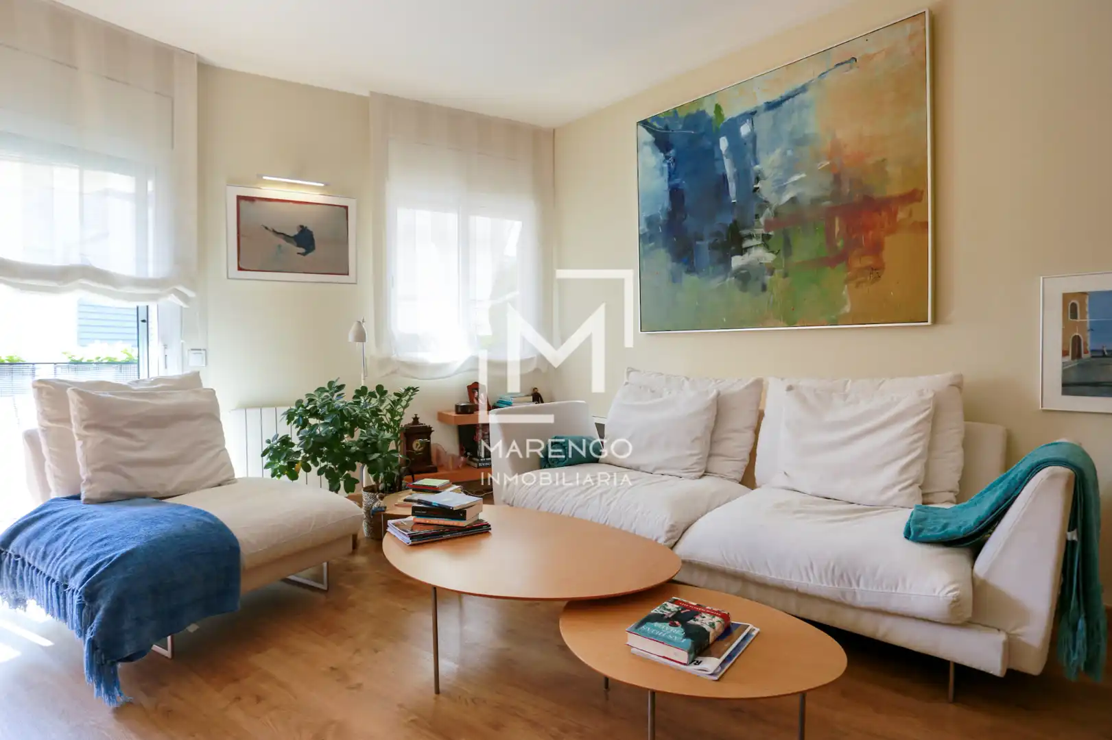 Wohnzimmer von Wohnung zur Miete in Sitges mit Klimaanlage, Heizung und Parkett
