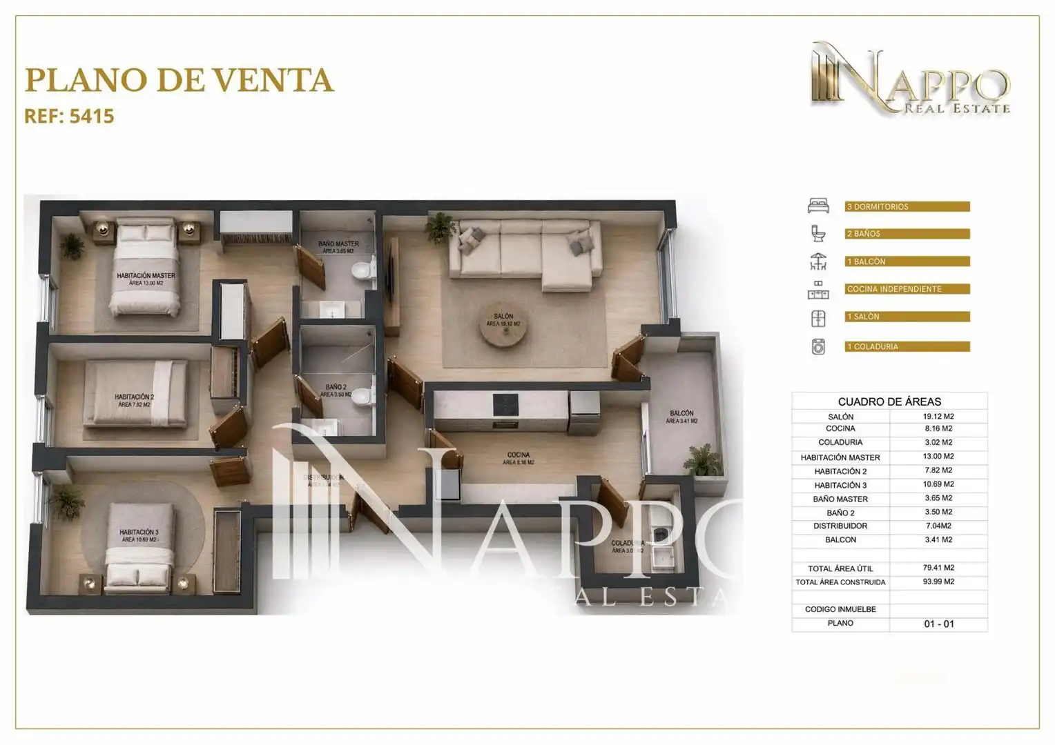 Flat for sale in  Palma de Mallorca  with Air Conditioner, Heating and Terrace