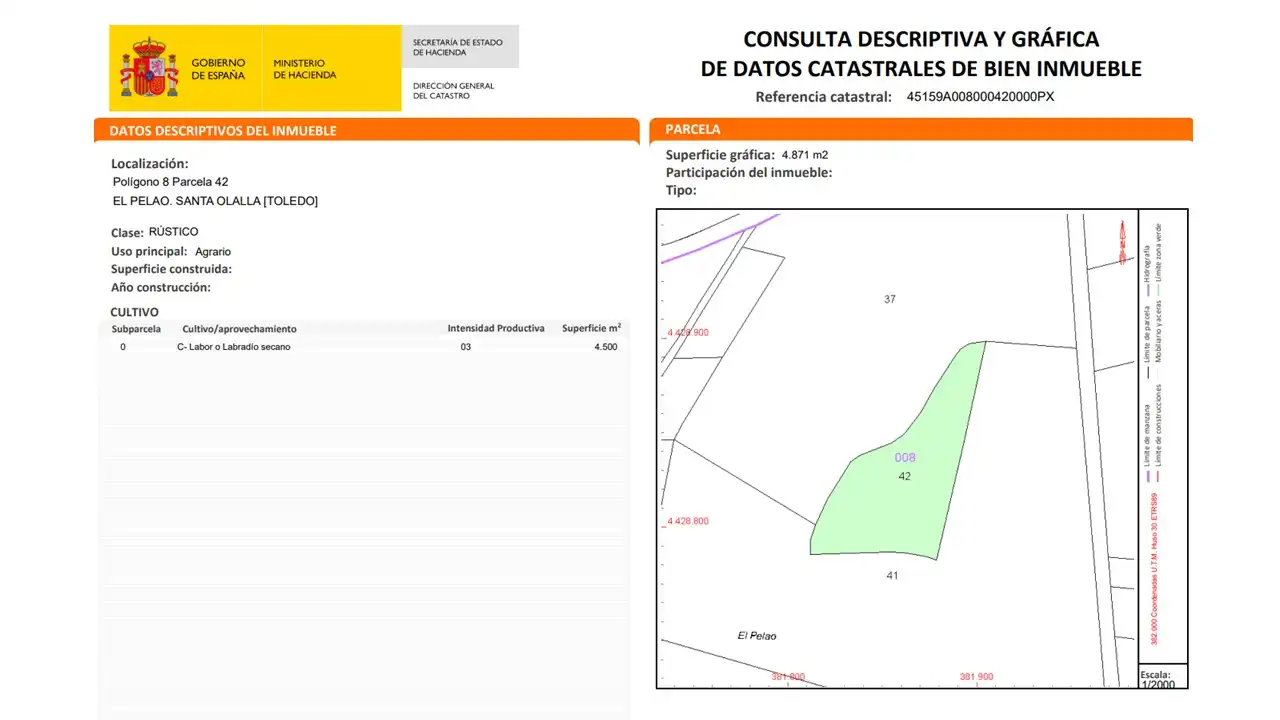 Rural land for sale in Santa Olalla