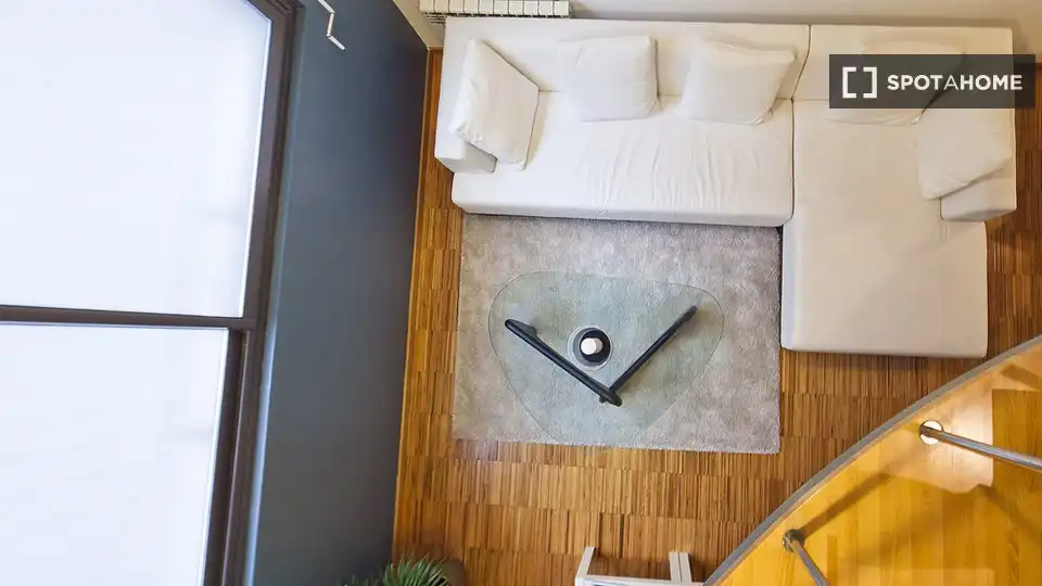 Sala de estar de Piso de alquiler en Barcelona con Aire acondicionado, Calefacción y Amueblado