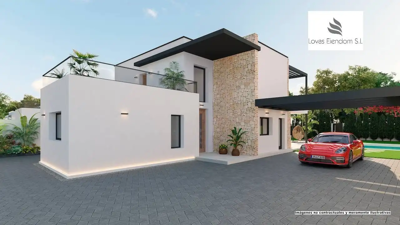 Vista exterior de Casa o xalet en venda en L'Alfàs del Pi amb Aire condicionat, Jardí privat i Terrassa