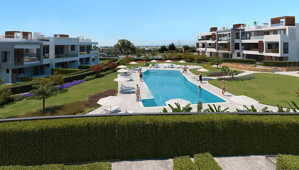 Piscina de Apartamento en venta en Estepona con Aire acondicionado, Calefacción y Terraza