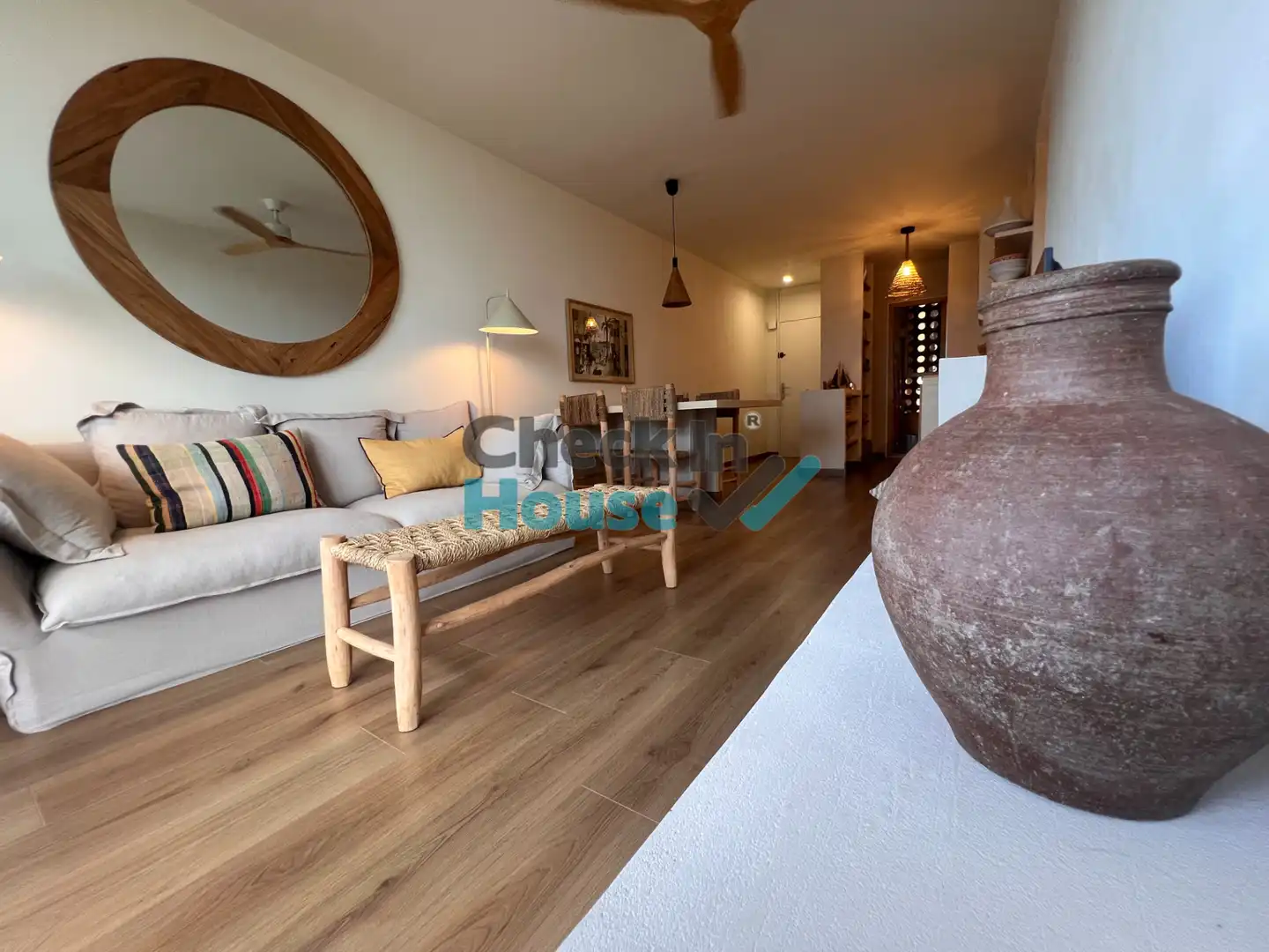 Sala d'estar de Apartament de lloguer en Sant Feliu de Guíxols amb Moblat, Forn i Rentadora