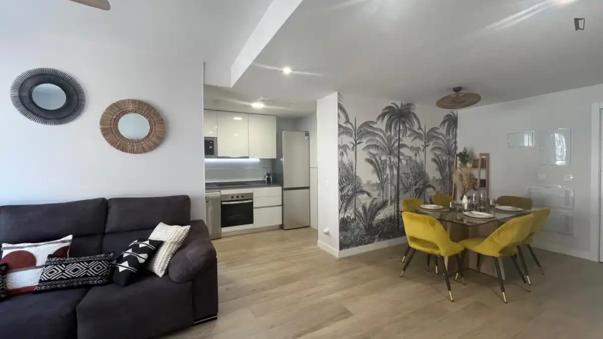 Sala d'estar de Apartament de lloguer en Madrid amb Aire condicionat, Calefacció i Moblat