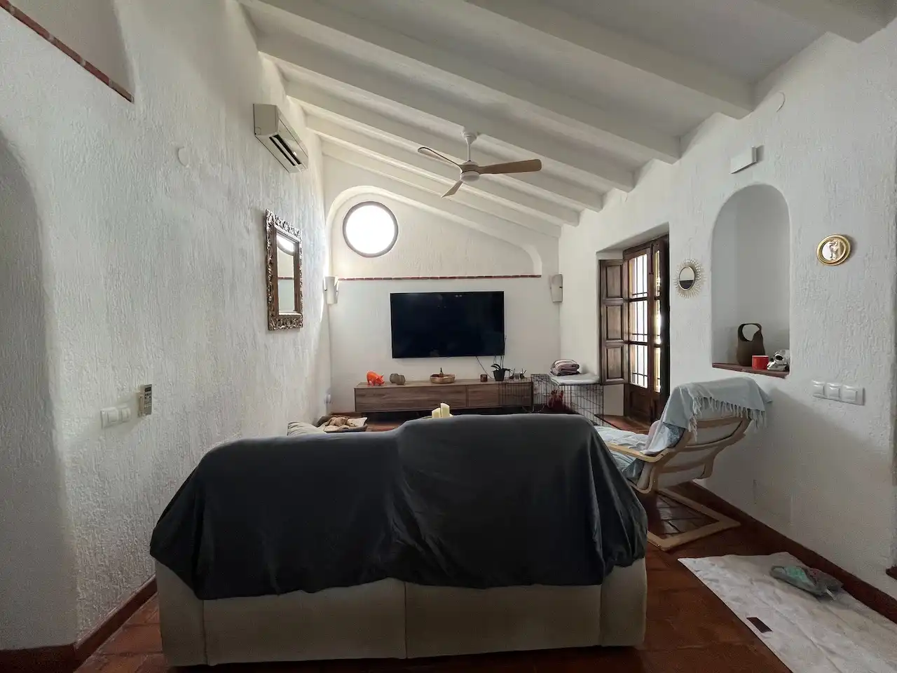Living room of Country homes for sale in Vélez-Málaga  with Air Conditioner, Heating and Private garden