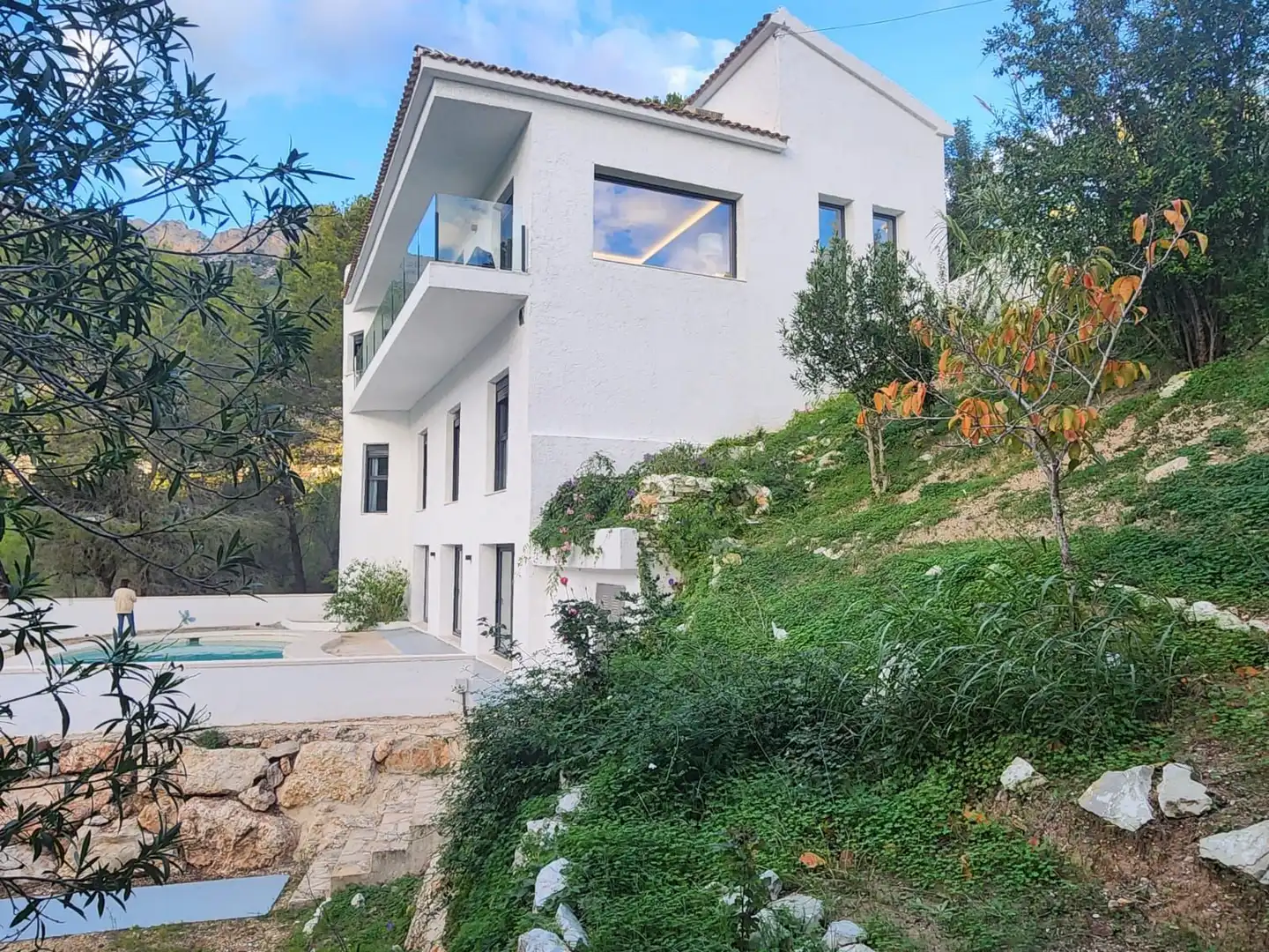 Vista exterior de Casa o chalet en venta en Altea con Aire acondicionado, Terraza y Piscina