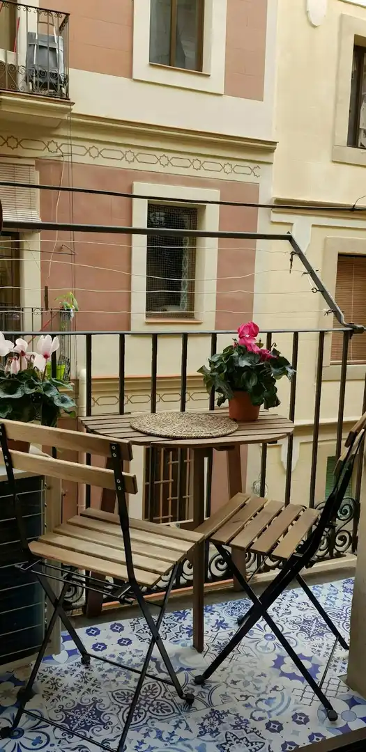 Terraza de Piso de alquiler en Barcelona con Aire acondicionado, Calefacción y Lavadora