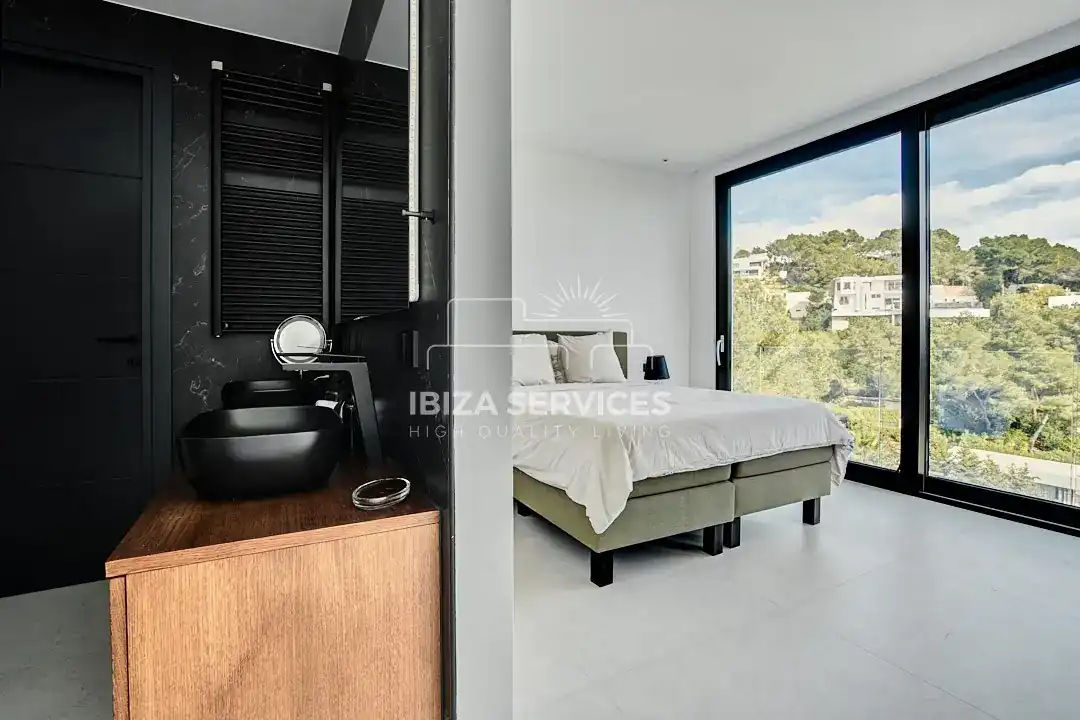 Dormitori de Casa o xalet de lloguer en Santa Eulària des Riu amb Aire condicionat, Jardí privat i Piscina