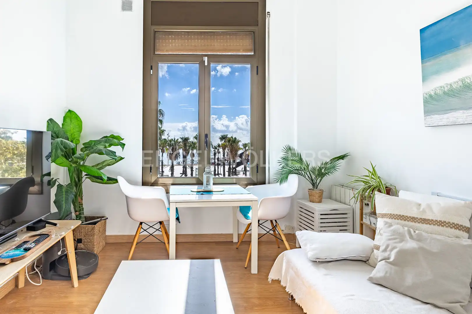 Wohnzimmer von Wohnung zur Miete in Barcelona mit Heizung, Parkett und Möbliert
