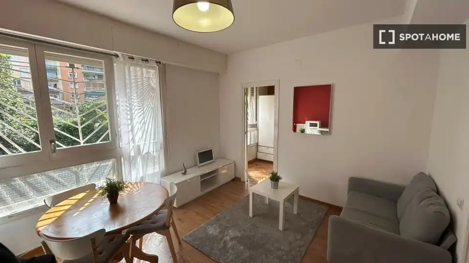 Sala d'estar de Pis per a compartir en Barcelona amb Aire condicionat, Calefacció i Moblat