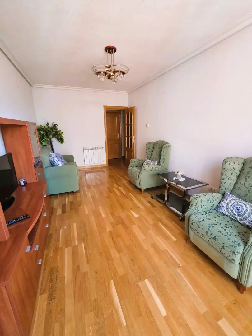 Sala d'estar de Pis en venda en Madrid amb Calefacció, Terrassa i Moblat