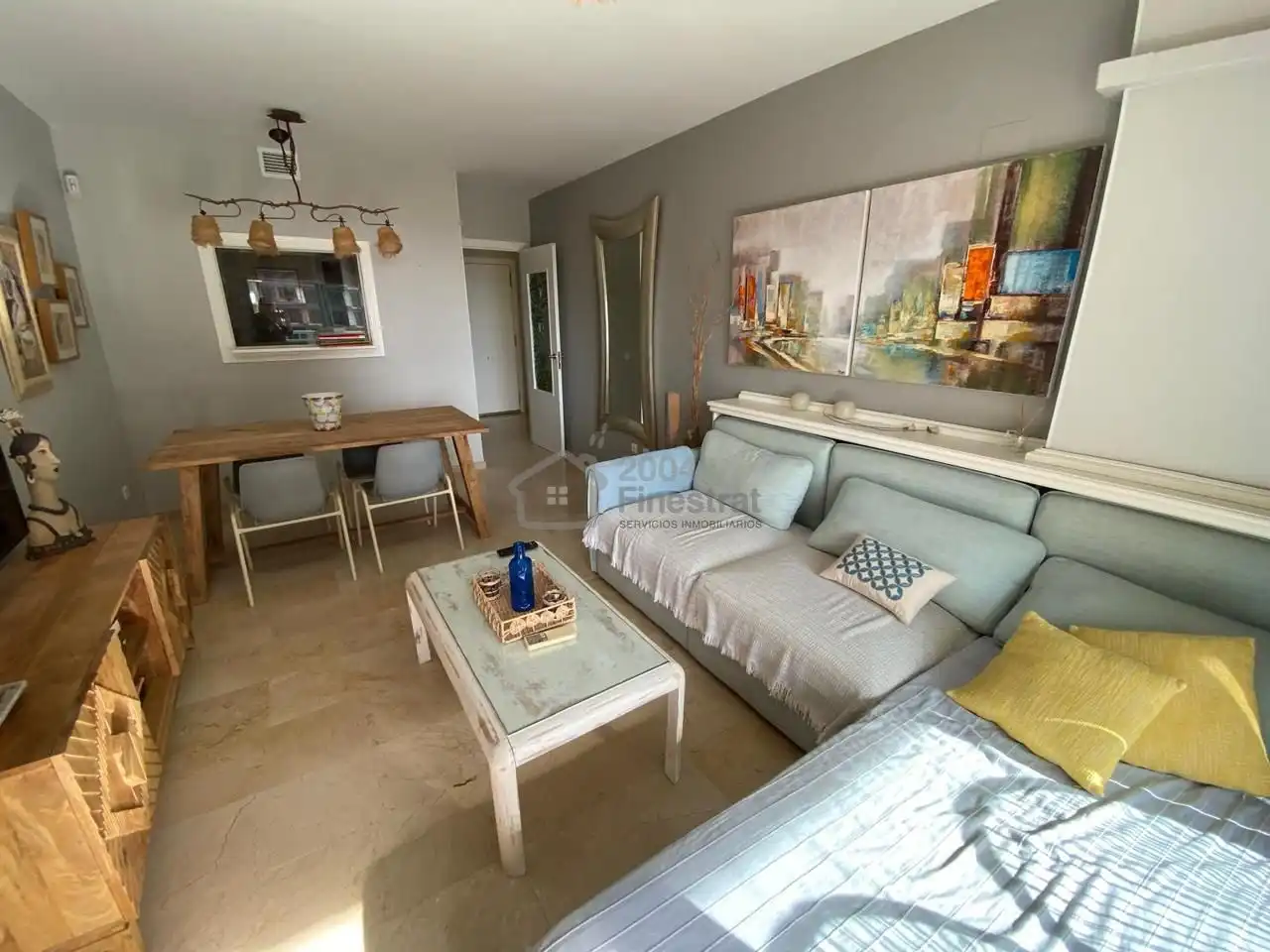 Wohnzimmer von Wohnung zum Verkauf in Villajoyosa / La Vila Joiosa mit Klimaanlage, Terrasse und Gemeinschaftspool