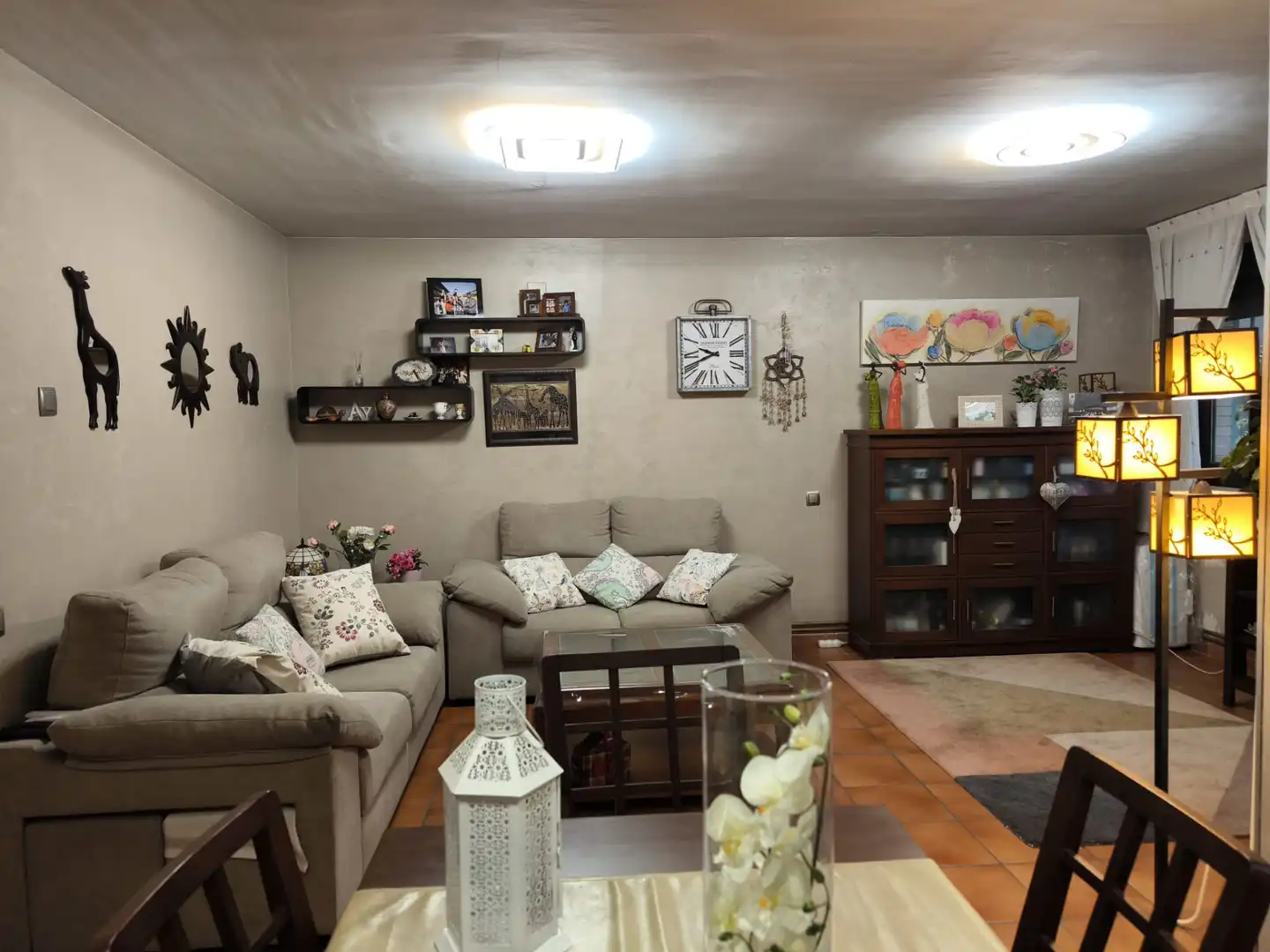 Sala d'estar de Casa adosada en venda en Galapagar amb Calefacció, Jardí privat i Terrassa