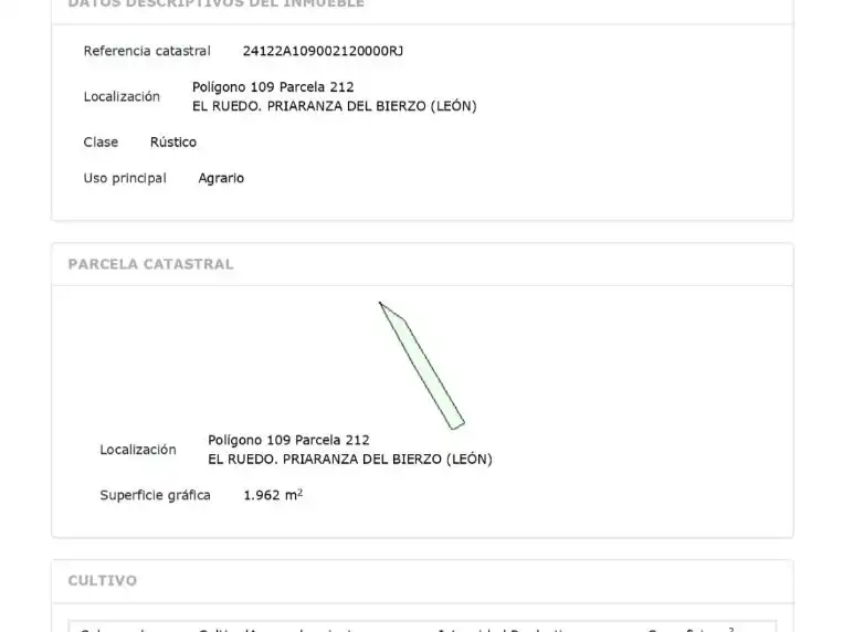 Terreno en venta en Priaranza del Bierzo
