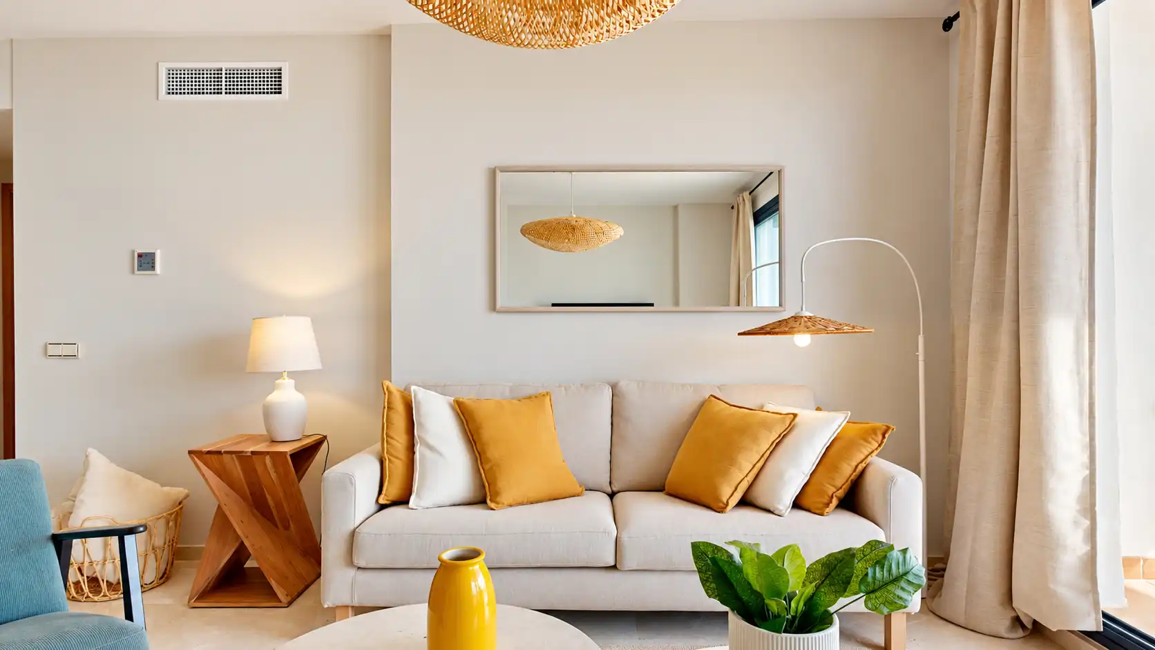 Wohnzimmer von Wohnung zum Verkauf in Casares mit Klimaanlage, Heizung und Terrasse