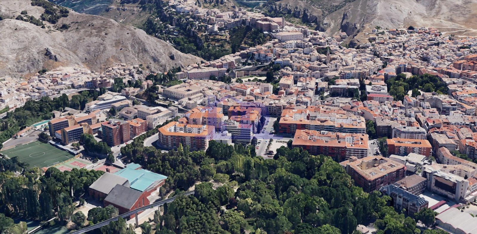 Vista exterior de Pis en venda en Cuenca Capital amb Calefacció, Parquet i Terrassa